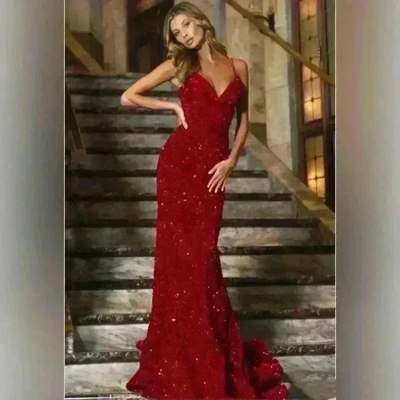 NWT red glitter dress - Picture 1 of 5